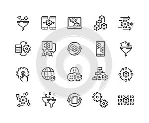 Line Data Processing Icons