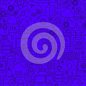 Line Data Science Seamless Pattern