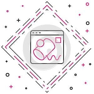 Line Data visualisation icon isolated on white background. Colorful outline concept. Vector