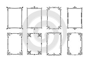 Line decorative frames for photo and picture