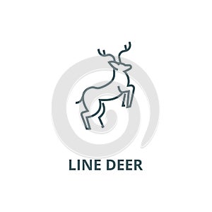 Line deer illustration vector line icon, linear concept, outline sign, symbol