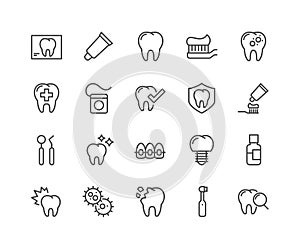 Line Dentist Icons