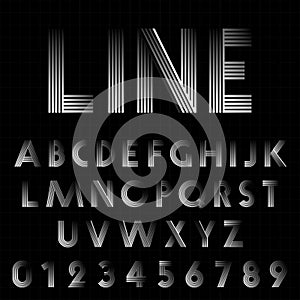 Line design font template