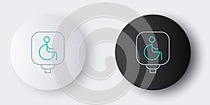 Line Disabled wheelchair icon isolated on grey background. Disabled handicap sign. Colorful outline concept. Vector