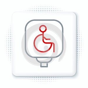 Line Disabled wheelchair icon isolated on white background. Disabled handicap sign. Colorful outline concept. Vector