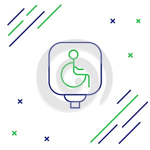 Line Disabled wheelchair icon isolated on white background. Disabled handicap sign. Colorful outline concept. Vector