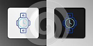 Line Diving watch icon isolated on grey background. Diving underwater equipment. Colorful outline concept. Vector