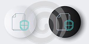 Line Document protection concept icon isolated on grey background. Confidential information and privacy idea, secure