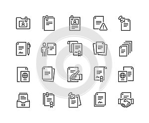 Line Documents Icons