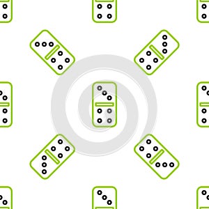 Line Domino icon isolated seamless pattern on white background. Vector