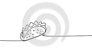 Line Drawing Art Tacho Mexican Food