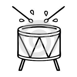 line drawing cartoon beating drum