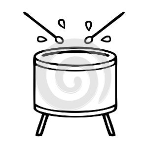 line drawing cartoon beating drum