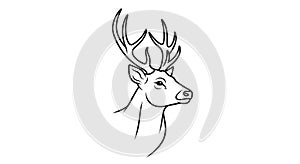 Line drawing of a deer's head
