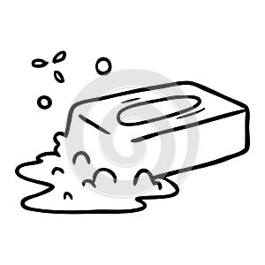 line drawing doodle of a bubbled soap