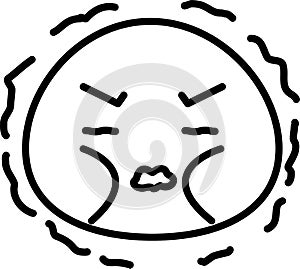 Line drawing of fatman emoticon icon