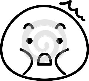 Line drawing of fatman emoticon icon