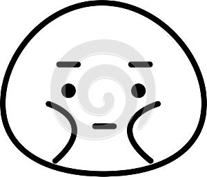 Line drawing of fatman emoticon icon