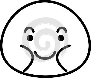 Line drawing of fatman emoticon icon