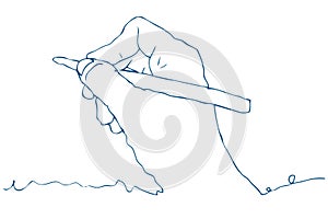 Line Drawing of a Hand Drawing