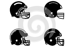 Line drawing illustration of an american football helmet, Black and white football helmet line drawing,Football helmet sport icon