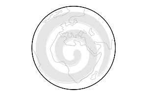 Line drawing of the planet Earth