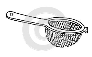 Line Drawing of Sieve -Simple line Vector photo