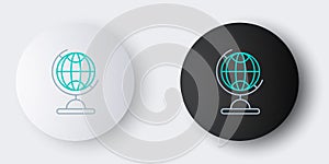 Line Earth globe icon isolated on grey background. Colorful outline concept. Vector