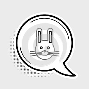Line Easter rabbit icon isolated on grey background. Easter Bunny. Colorful outline concept. Vector