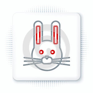 Line Easter rabbit icon isolated on white background. Easter Bunny. Colorful outline concept. Vector