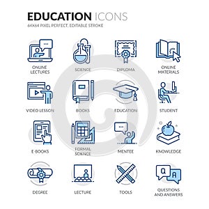 Line Education Icons