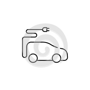 Line electric car icon. Simple element illustration. Line electric car symbol design from Ecology collection set. Can be used in w
