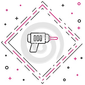 Line Electric drill machine icon isolated on white background. Repair tool. Colorful outline concept. Vector