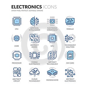 Line Electronics Icons