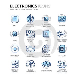 Line Electronics Icons photo