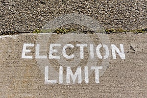 The line ends where Election Limit is painted on the sidewalk