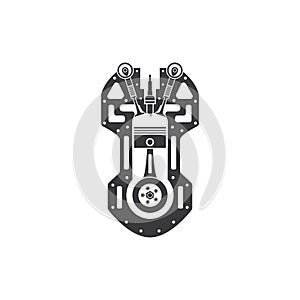 Siluette engine icon on white background photo