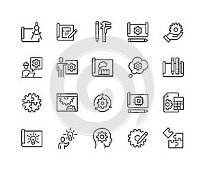 Line Engineering Design Icons