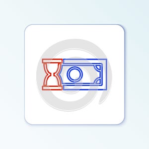 Line Fast payments icon isolated on white background. Fast money transfer payment. Financial services, fast loan, time