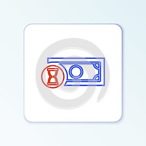 Line Fast payments icon isolated on white background. Fast money transfer payment. Financial services, fast loan, time