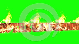 In the line of fire with fire with a green background