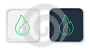Line Fire flame icon isolated on white background. Colorful outline concept. Vector