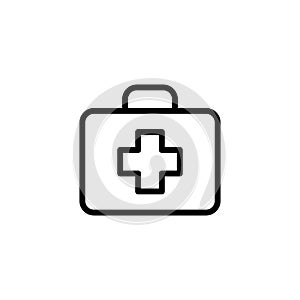 Line first aid icon on white background