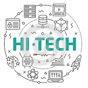 Line Flat Circle illustration hitech