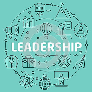 Line Flat Circle illustration leadership