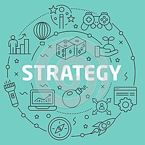 Line Flat Circle illustration strategy