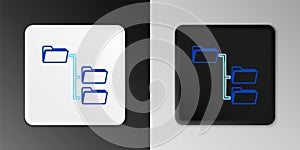 Line Folder tree icon isolated on grey background. Computer network file folder organization structure flowchart