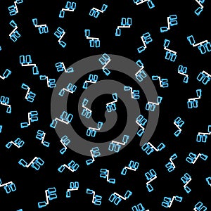 Line Folder tree icon isolated seamless pattern on black background. Computer network file folder organization structure