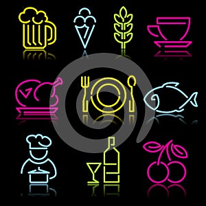 Line food icons