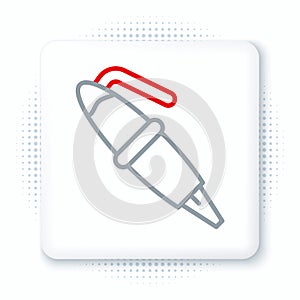 Line Fountain pen nib icon isolated on white background. Pen tool sign. Colorful outline concept. Vector